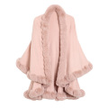 2020 Großhandel European New Style Graceful Damen Shaggy Samt Winter Dicker Wärmer Poncho Schal Shaggy Kragen Strickmantel Poncho